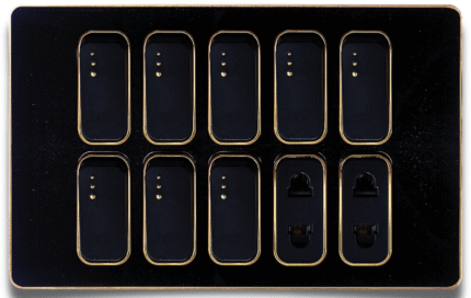 TANI JADE BLACK SERIES  8 SWITCHES + 2 SOCKETS