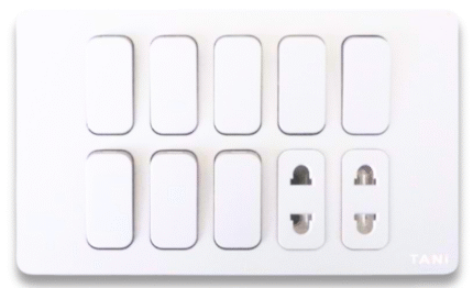TANI SILK WHITE SERIES 8 SWITCHES + 2 SOCKETS